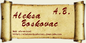 Aleksa Boškovac vizit kartica